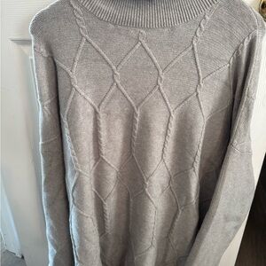 Chelsea & Theodore Gray Cable Knit Turtleneck Sweater